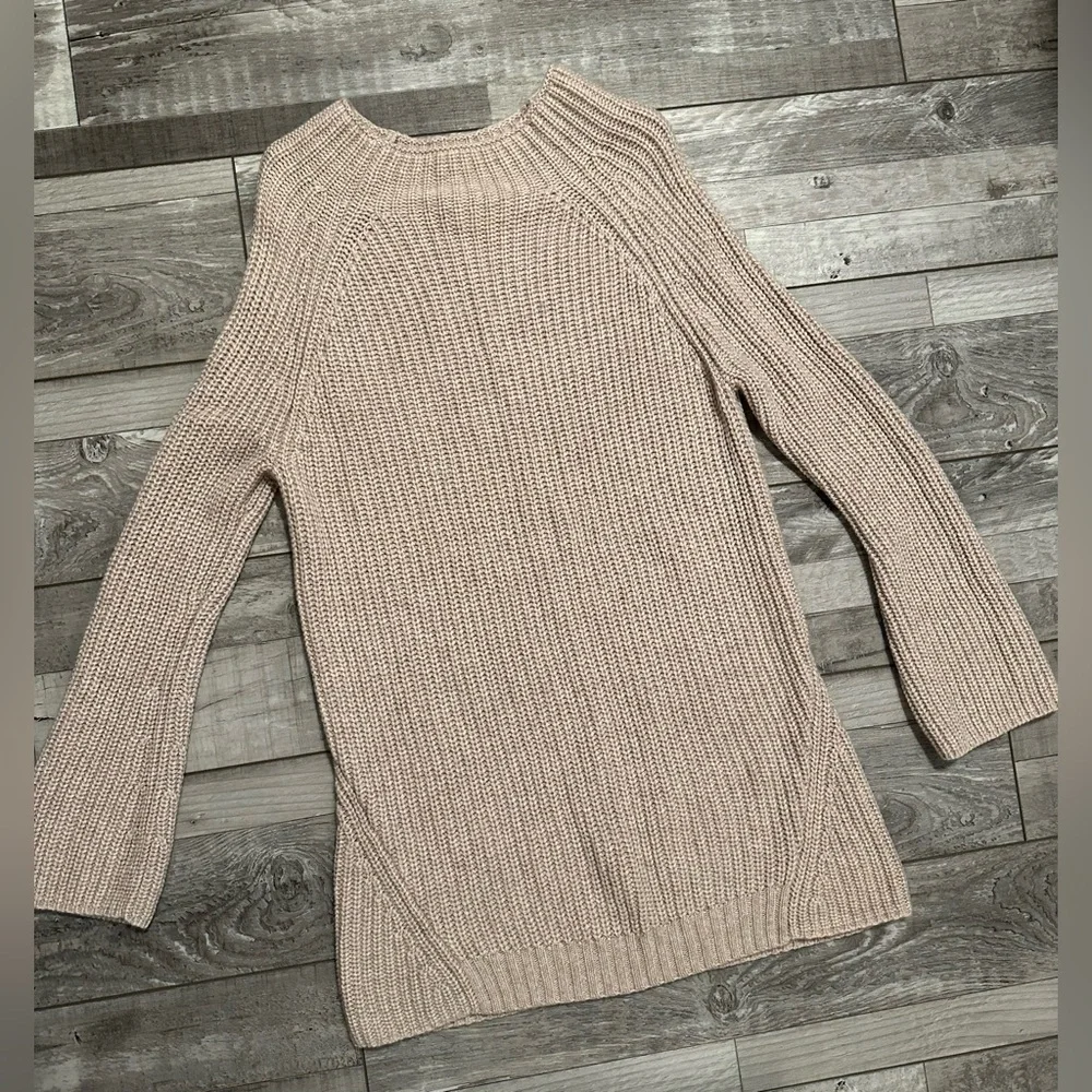The Reset R Label Beige Mock Neck Pullover Knit Sweater XL Wool Cashmere Women’s